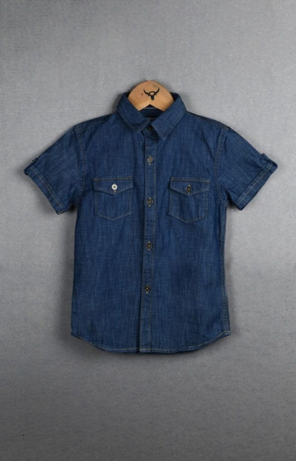 Boys Half Sleeve Denim Shirt