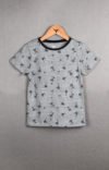 Boys Round Neck Half Sleeve AOP Cotton T-shirt