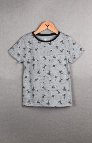 Boys Round Neck Half Sleeve AOP Cotton T-shirt