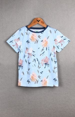 Boys Round neck Half Sleeve AOP Cotton T-shirt