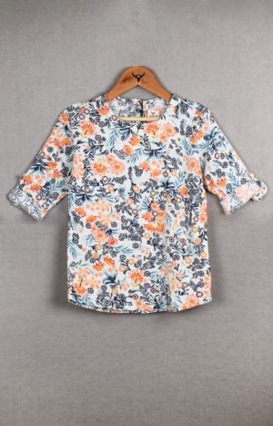 Girls 3/4th Sleeve Cotton Tops