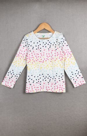 Girls Full Sleeve AOP Cotton T-shirt