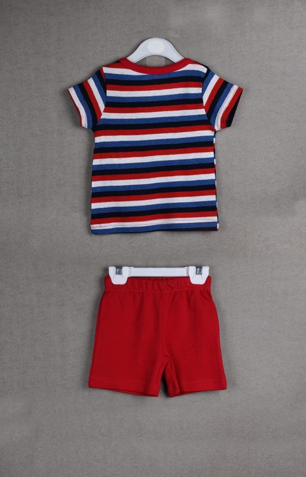 Baby Boy Cotton T-shirt with Shorts Set - Image 2