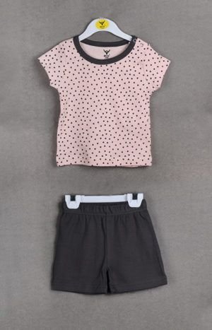 Baby Girl Cotton T-shirt with Shorts Set