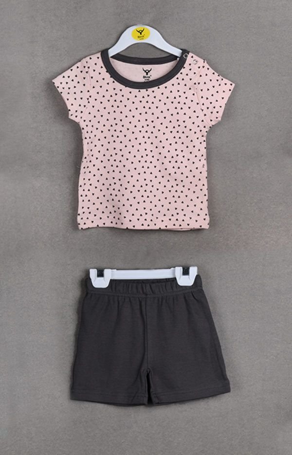 Baby Girl Cotton T-shirt with Shorts Set