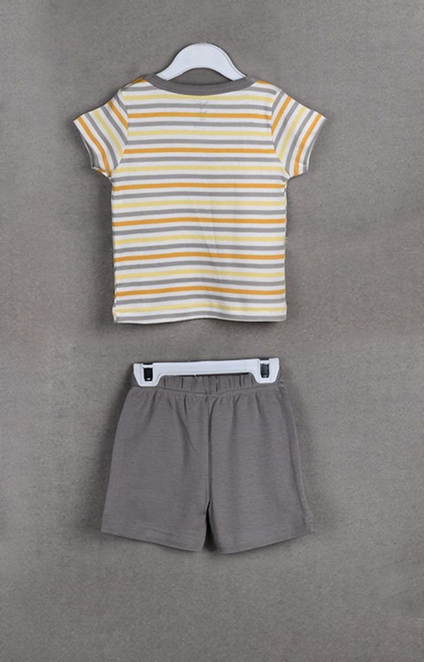 Baby Boy Cotton T-shirt with Shorts Set - Image 2