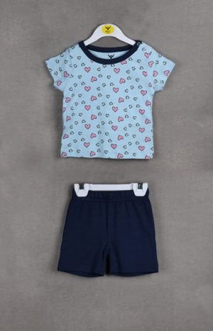 Baby Girl Cotton T-shirt with Shorts Set