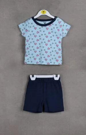Baby Girl Cotton T-shirt with Shorts Set
