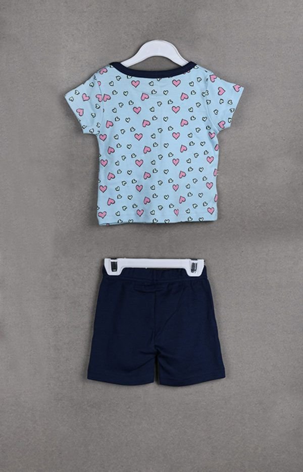 Baby Girl Cotton T-shirt with Shorts Set - Image 2