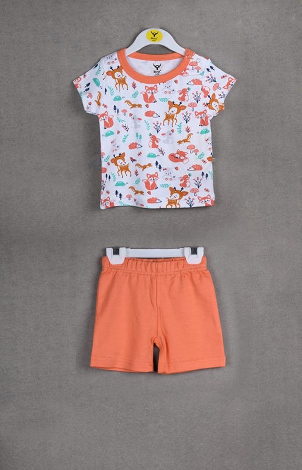 Baby Girl Cotton T-shirt with Shorts Set