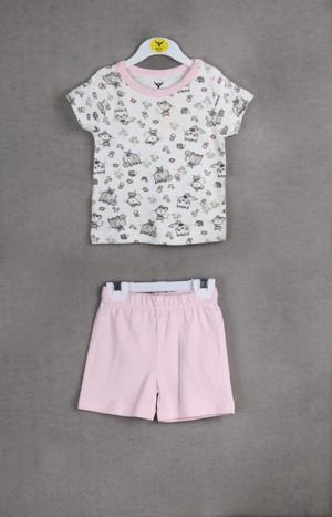 Baby Girl Cotton T-shirt with Shorts Set