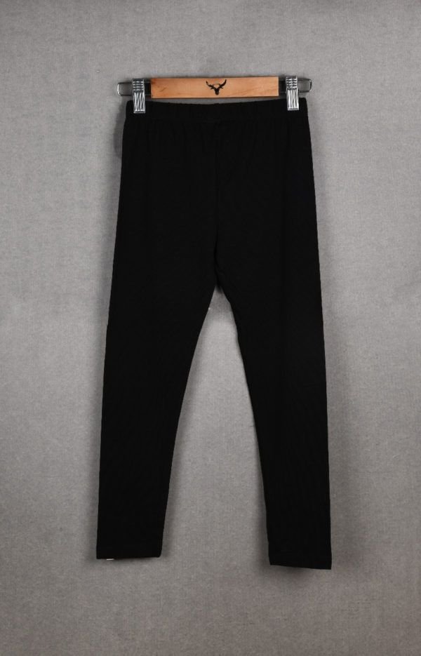 Girls Plain Cotton Lycra Leggings - Image 2