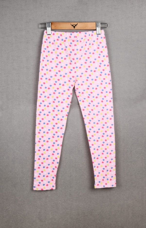 Girls Printed Cotton Lycra Leggings - Image 2
